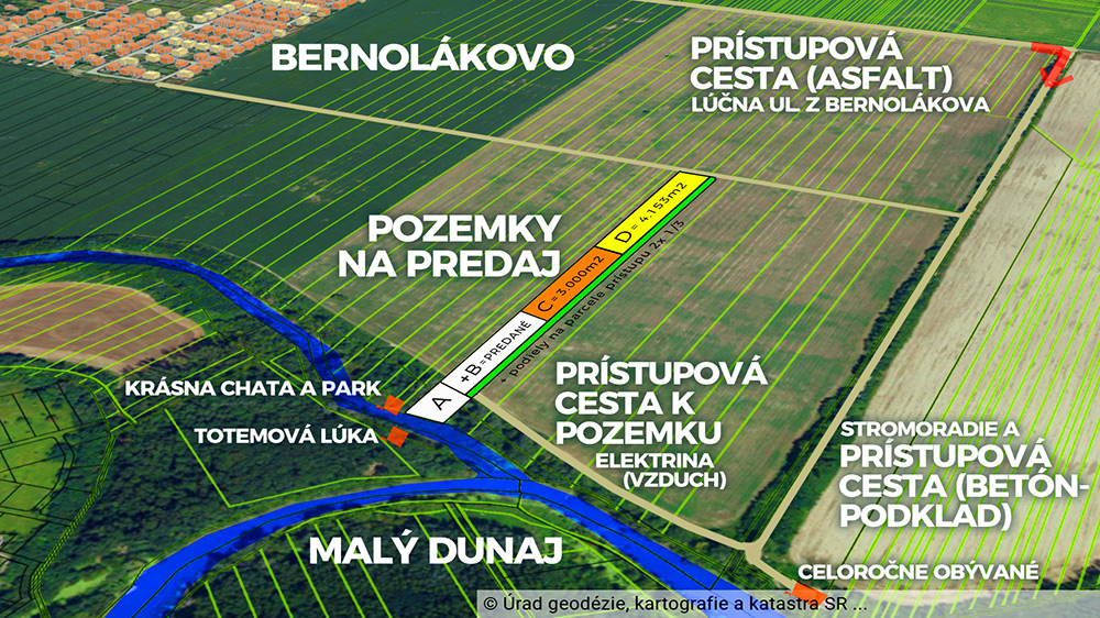 Stavebný pozemok Bernolákovo - Pri Bratislave, prístupová cesta - Obr.Bs