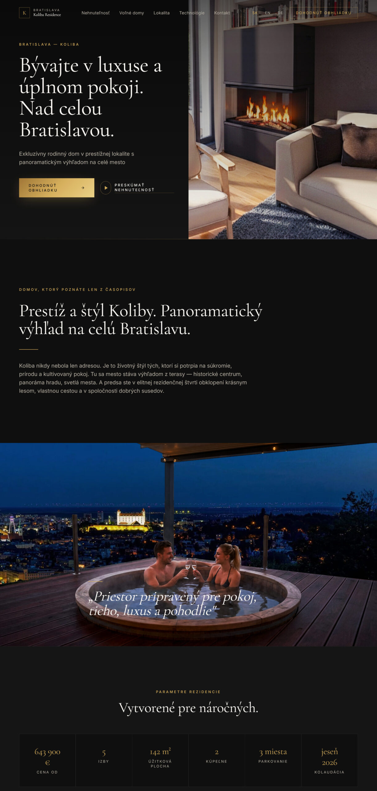 Luxusné webové stránky nehnuteľnosti pre exkluzívnych klientov - Obr.1